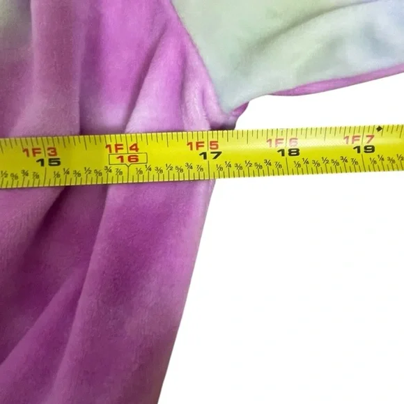 Girls Tie Dye Cropped Sweatshirt Size 10 Pastel Rainbow Pullover - Picture 4 of 5